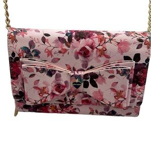 Betsey Johnson PU Floral Crossbody Bag. Like New